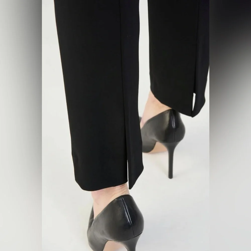 JOSEPH RIBKOFF Back Slit Classic Black Slim Fit Pull On Ankle Pants, size 12 - Picture 10 of 11